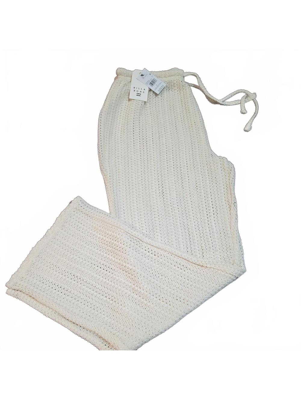 Billabong Cream Largo Beach Cover Up Pants size L. NWT